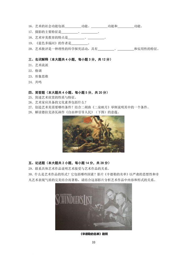 2011年广东专插本考试艺术概论真题