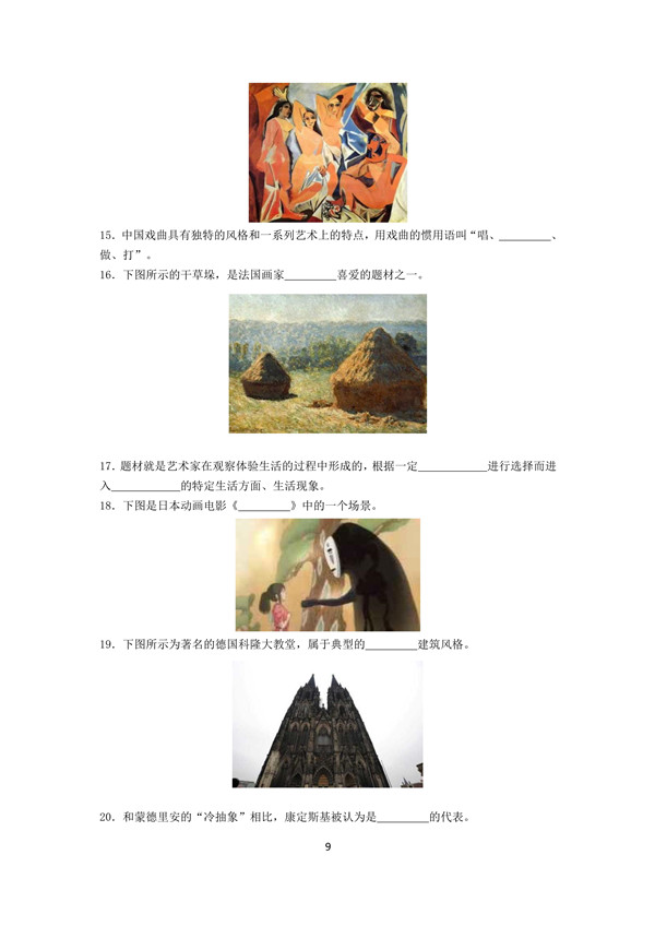 2017年广东专插本考试艺术概论真题