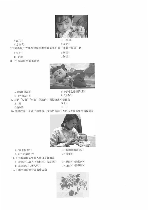 2020年广东专插本考试艺术概论真题